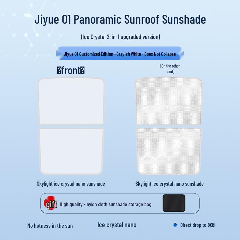 

Ji Yue 01 Upgraded Colorful Ice Crystal Sunroof Sunshade: Car Roof Sun Protection & Heat Insulation Sky Screen