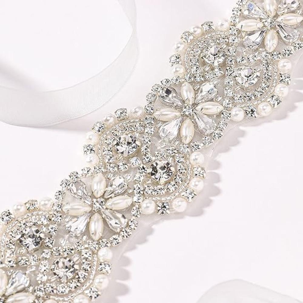 Diamond Flower Size: 29*6cm, Ribbon Size 270*2cm Wedding Belt Rhinestone Belt  Graduation