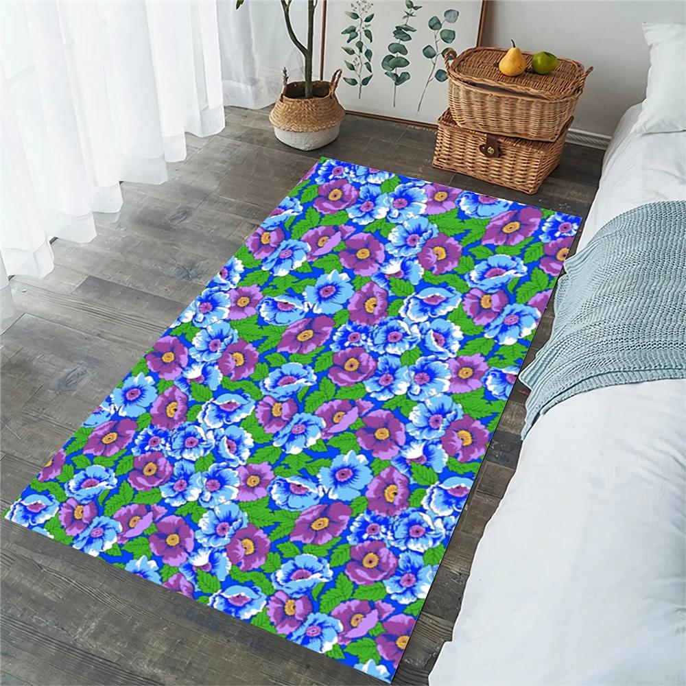 Boho Mandala Carpet Retro Floral Floor Rugs for Living Room Bedroom Balcony Decor Non-slip Kitchen Mat Exotic Flowers Doormat