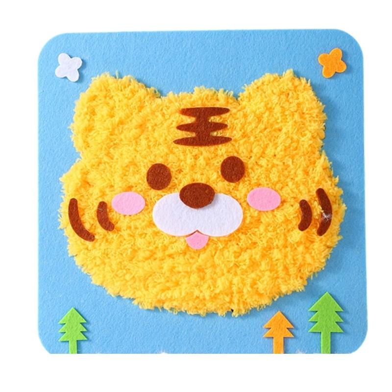 Lustiges Stickerei-Puppen-Set Cartoon-Tier Lustiges Pädagogisches Näh-Bastelset für Kinder Erwachsene Nähen Stickerei Basteln