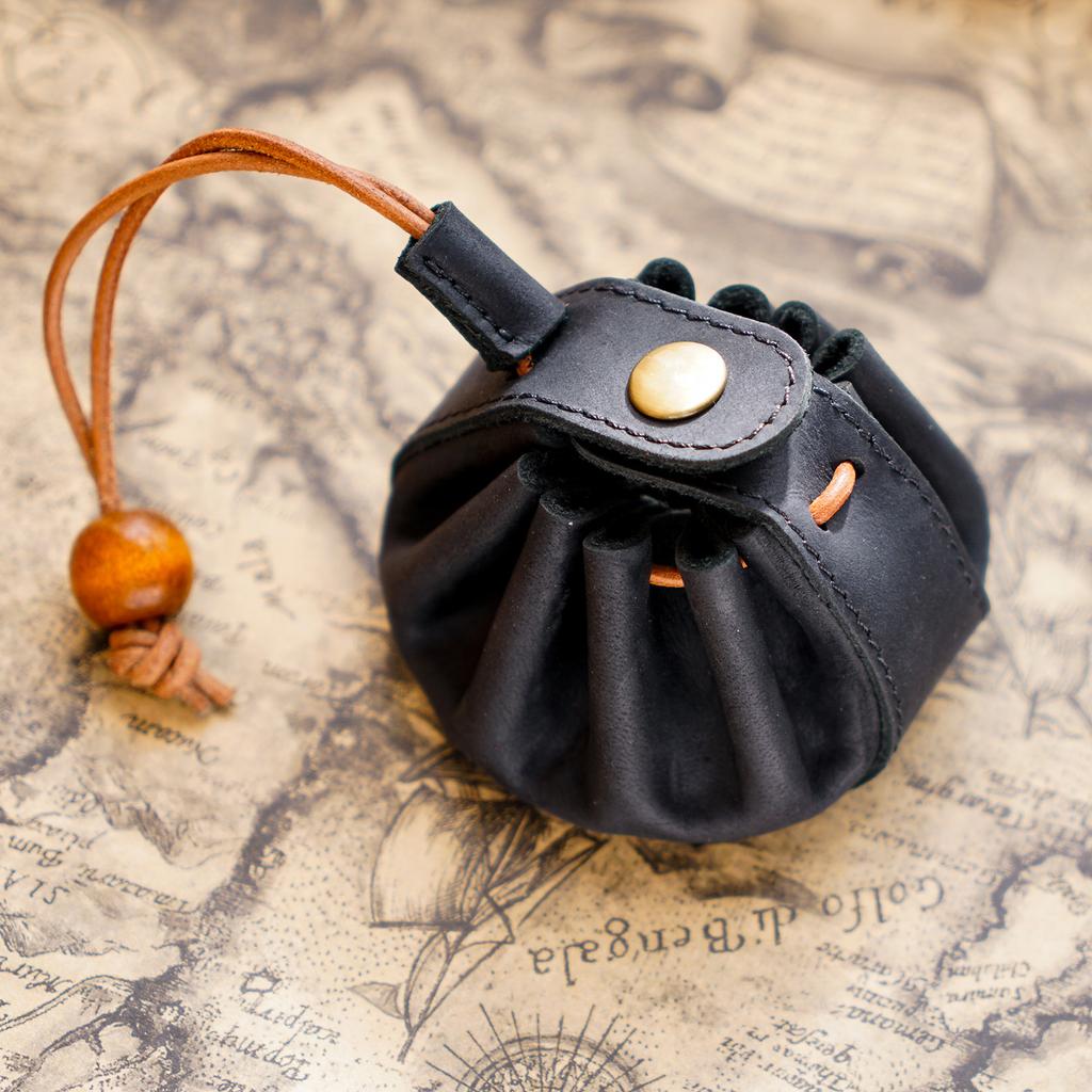 Artificial Leather Dice Bag Tray Design Viking Style Vintage Medieval Drawstring Pouch For D&D Role Playing RPG Game Coin Purse