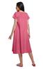 Moomaya Solid Short Sleeve Nightdress For Ladies Button Placket Nightwear