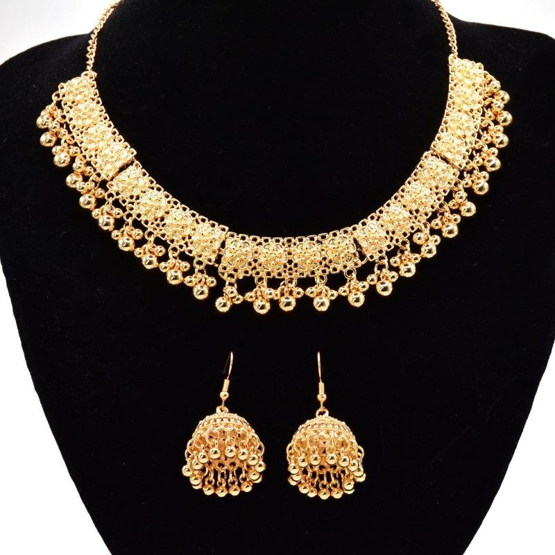 Vintage Exaggerated Earrings Necklace, Geometric Square Bohemian Necklace Jewelry Set for Women