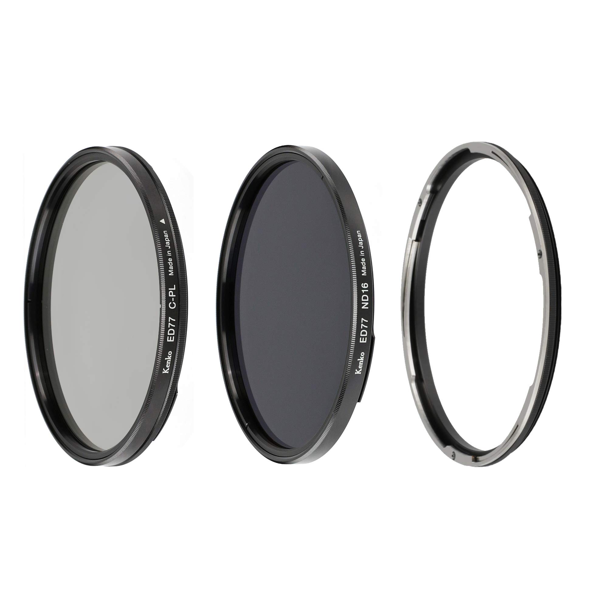 

Kenko 389720 Filter Set, One-touch Detachable Filter Kit, For ED 3.0 inches (77 mm), ND16/C-PL Set, Water Repellent, Oleophobic Coating, Bayonet Type,