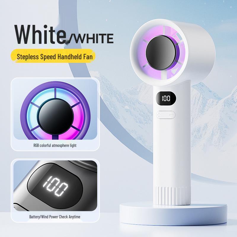 Rechargeable High-Speed Handheld Fan with Digital Display