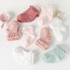 Cute Lace Ruffle Baby Socks Soft Kids Girls Short Socks With Rubber Soles Anti Slip Solid Color Infant Toddler Floor Socks