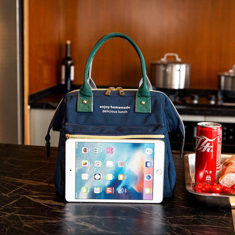 Borsa Pranzo Isolata Nylon Twill Impermeabile Grande Capacità Borsa Termica per Lavoratori Studenti Tessuto Oxford Alluminio