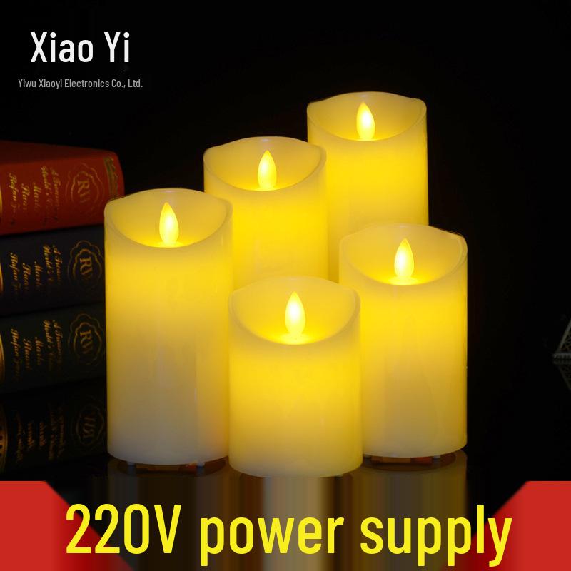 

DC-Powered Electronic Candle Lights for Hotel, Bar, and Restaurant Decor 220V Connected (Smooth Ivory White)