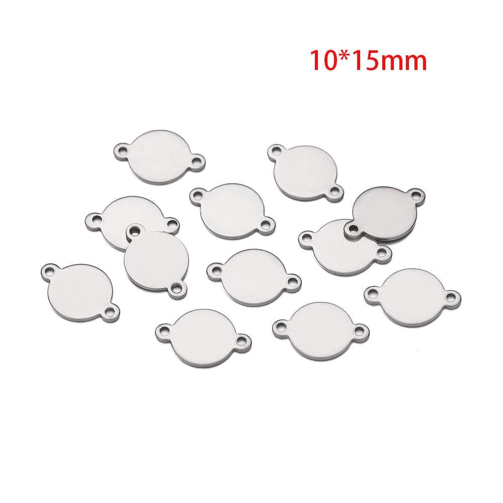 10/20Piece/Pack Stainless Steel Dog Tag Double Hole Hexagon Charms Pendants For DIY Necklace Jewelry Making Accessories