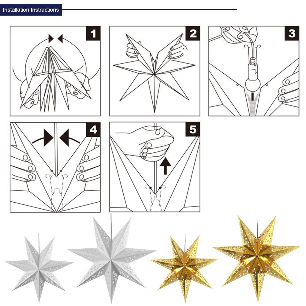 45cm Xmas Lampshade Hollow Out Lamp Cover New Year Decor Christmas Lantern  Islamic Celebration