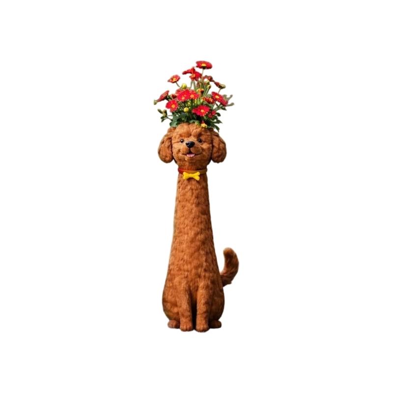 Wacky Dog Vases Funny Flower Vases,Decorative Vases Resin Puppy Sculpture Ornament for Home Decors Housewarmings Gift