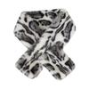 Retro Thicken Warm Leopard Print Scarf For Women Windproof Faux Fur Scarf Soft Faux Collar Cross Scarf Winter Scarf Neck Wrap