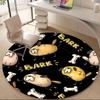1PCPug Bone Office Round Area Rug,  Mat Suitable For Office, Under Office Chairs Bedroom Living Room Home Decor, Room Deco