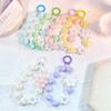 Heart Colorful Phone Lanyard Flower Keychain Crystal Phone Anti-lost Rope Colored Round Bead Cute Glitter Wrist Straps