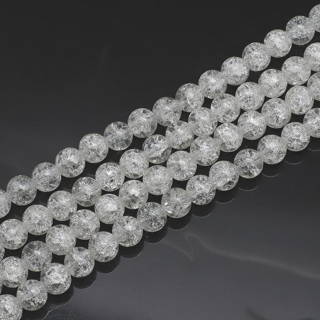 4/6/8/10mm High Quality Crackle Design Glass Beads Colorful Smooth Round Beads For Jewelry Making DIY Bracelet Necklace Earring