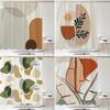 Nordic Wind Art Leaves Shower Curtain Classicl Abstract Colourful Bathroom Curtains Waterproof Fabric Decor Curtain with Hooks