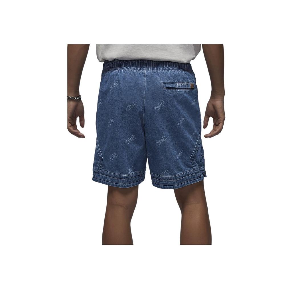 Jordan Air Letter Print Lace-Up Casual Denim Shorts Men Bottoms Blue Grey FN4652-436
