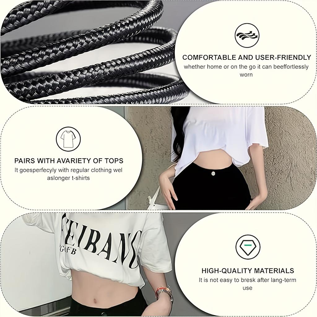 1pc Women'S Adjustable Shirt Tuck Band with Elastic Crop Band - Adjustable Waistband for Tops, Sweaters, Blouses - No-Seam Design for Belly Control