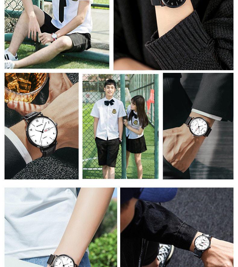 Men's Ultra-Thin Luminous Automatic Watch for Junior High & High School Students: Waterproof & Silent
