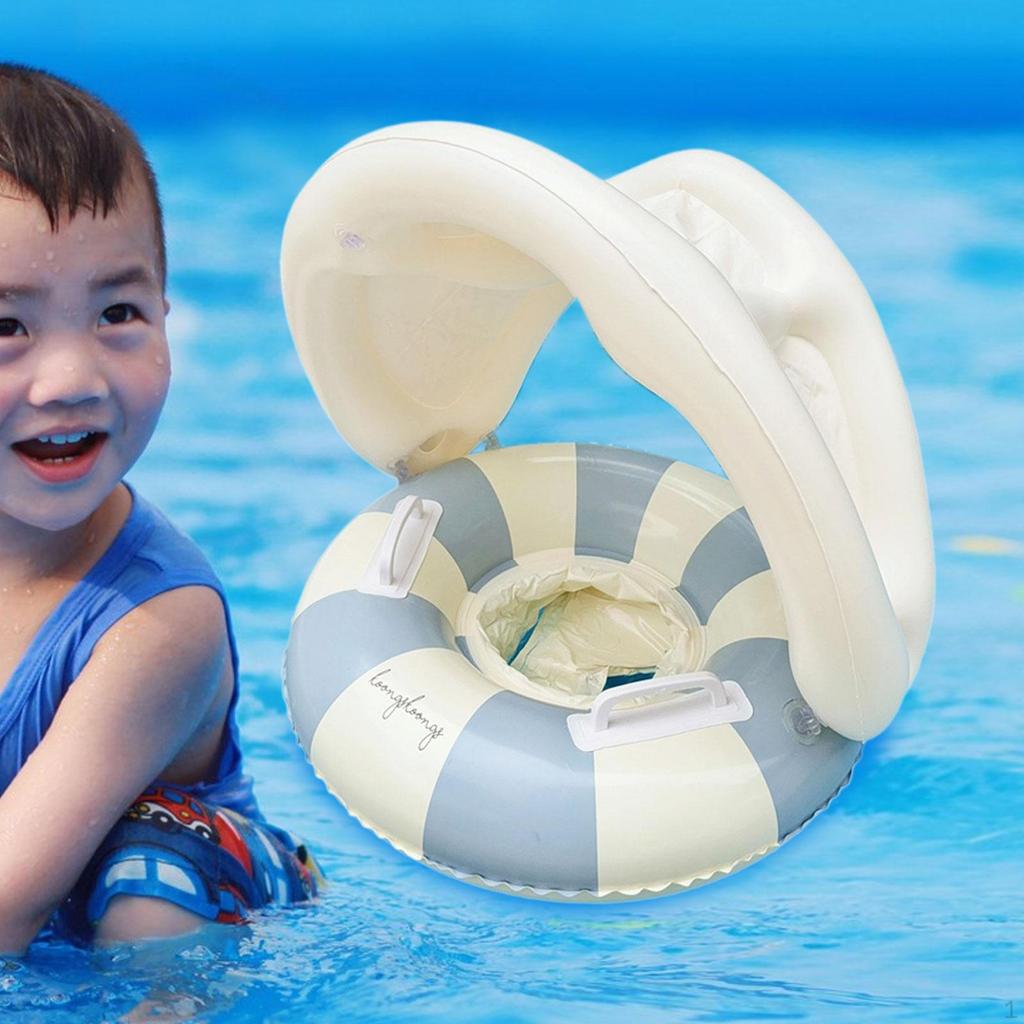 Inflatable Swimming Ring Gift for Kids PVC Swim Tube Beach Vacation Lake Blue