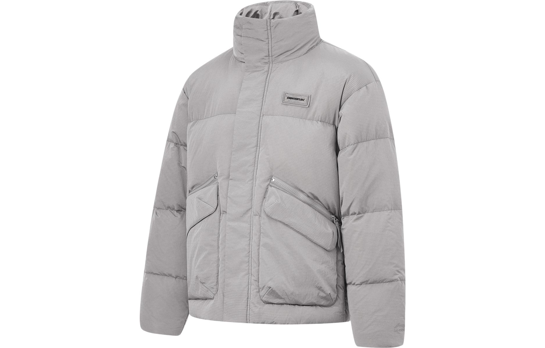 Li Ning Hot Pots Down Collection Down Jacket Unisex Jiang Stone Gray AYMT281-2 XL