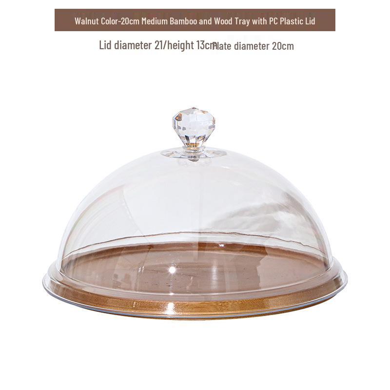 Round Dessert Tray with Transparent Lid - Fruit Tasting Display Cover