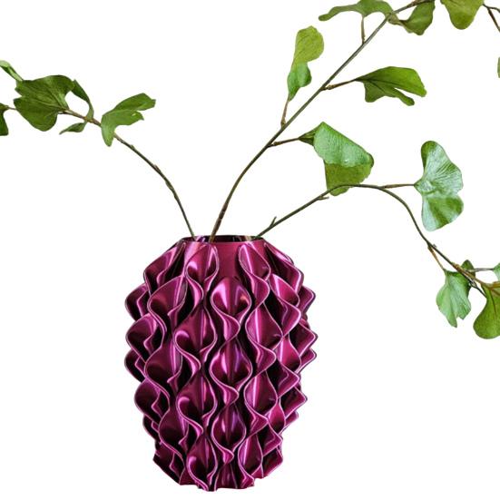3D Printed Wavy Vase Modern Boho Vase Table Centerpiece Vase for Dried Artificial Flowers Home Room Wedding Decor