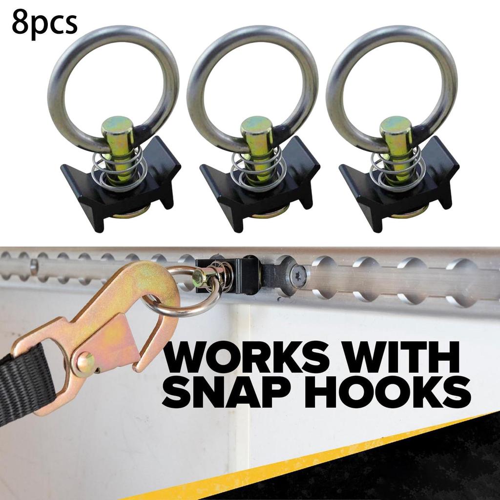 8Pcs Single Stud Fitting L Track Points Replacement Rail Accessories for Enclosed Trailers Pickup