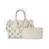 Gucci GG Embossed White Leather Cutout Detail Tote Bag With Removable Shoulder Strap For Unisex Luxury Daily Use