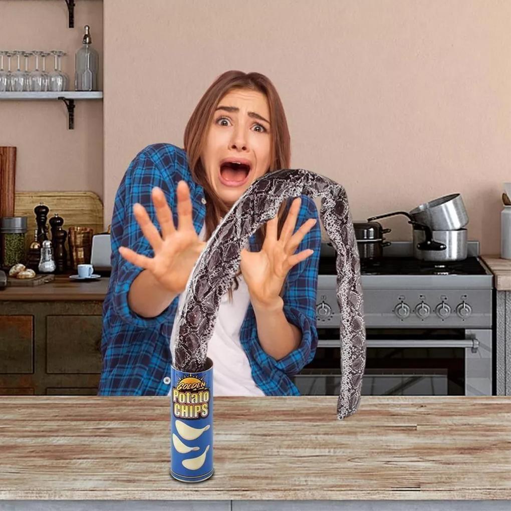 Classic Prank Toy Snake In Potato Chip Can For Fun Jokes 3. Prank Toy Is