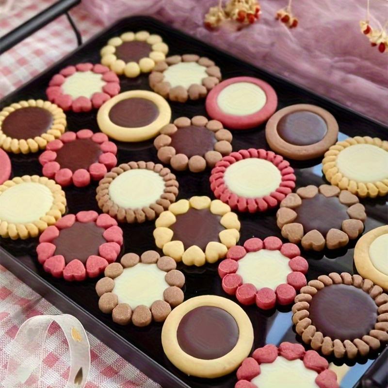 4pcs Vintage Minimalist Classic Sandwich Cookie Gift Box Mold Set - Valentine's Day Chocolate Jam Cheese Afternoon Tea Press Mold