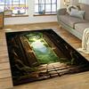 God's Temple Door Gate 3D Illusion Carpet Rug for Living Room Bedroom Home Sofa Decoration,Kids Play Area Rug Non-slip Floor Mat