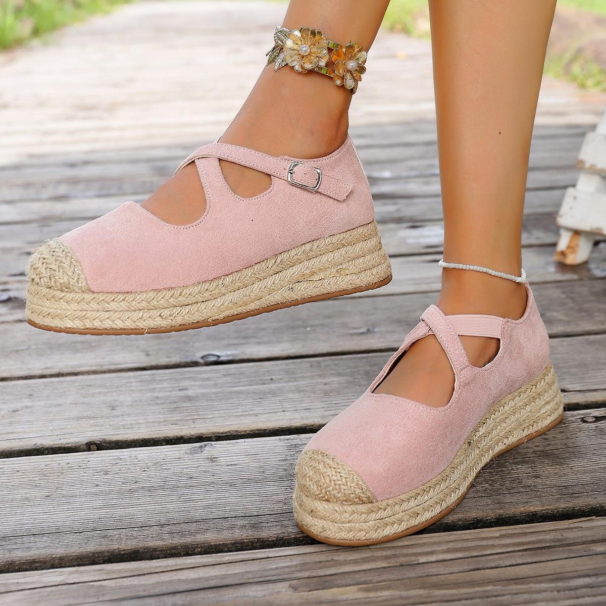 

Niche light luxury 2025 summer handmade foreign trade retro women s shoes sandals wear soft leather retro, thick sole 43 розовый