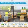 Sponge Holder for Kitchen Sink Kitchen Sink Caddy Bathroom Sink Organizer with Dishcloth Rack Brush Holder Storage Organizer