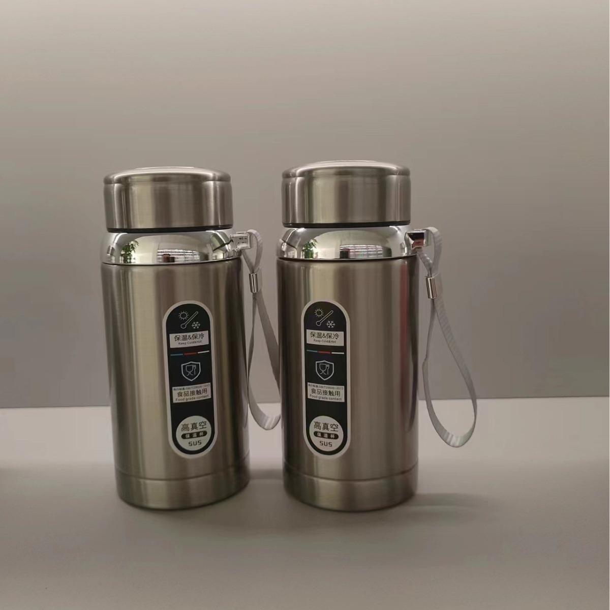 

Кружка из нержавеющей стали 304, уличный портативный спортивный чайник, веревка большой емкости, подарочная чашка для бизнеса и офиса 800ml серый