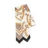 Daks Beige Check Chain Print Scarf 100  Silk Dcsc2f821i2