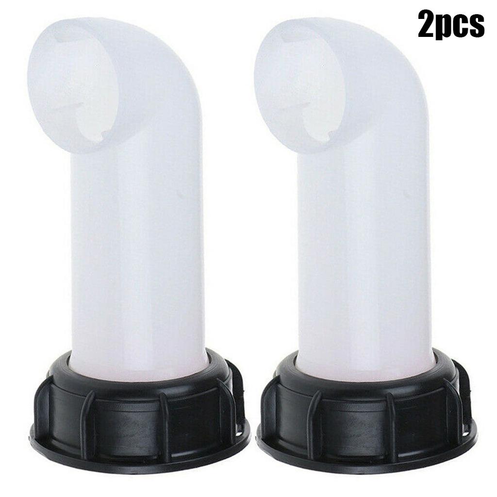 2pc IBC Tank Spout Outlet Tap Fittings for Water Oil Fuel Containers with Plastic Material and Diesel Pouring Nozzle