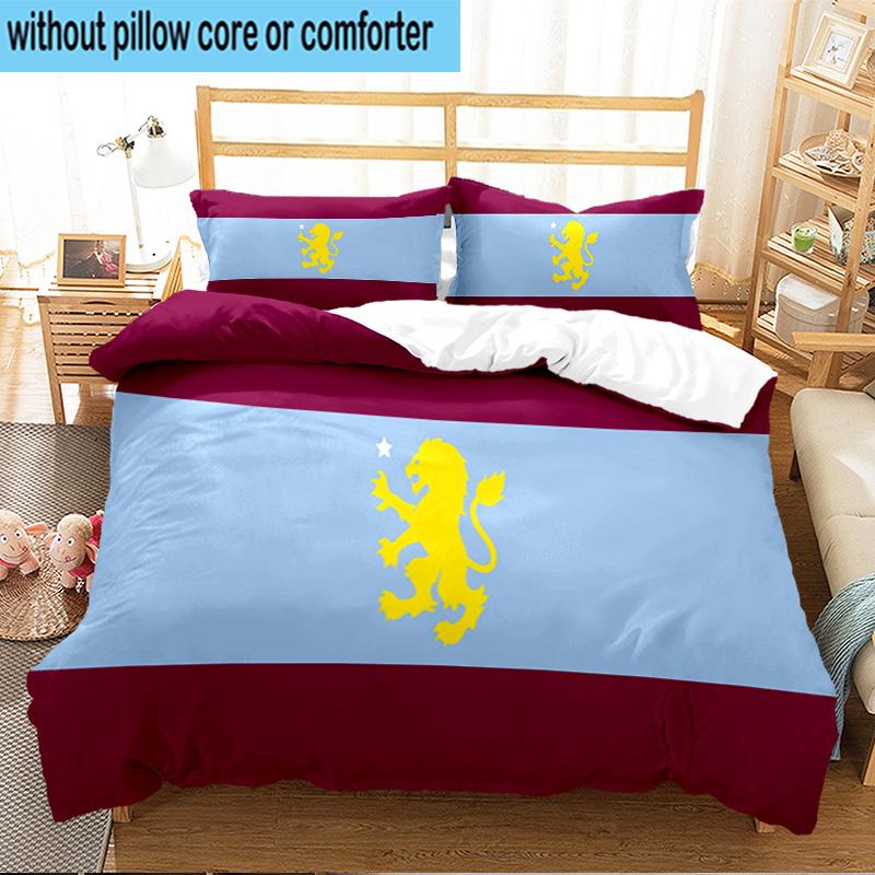 Football Villa Design 3PCS Print Bedding Set, Includes A Duvet Cover and Two Pillowcases for Bedroom, Dormitory, Suitable for All Seasons