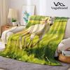 Majestic Horse Farm Flannel Blanket Warm Soft Halloween Christmas All-Season Couch Decorative Cozy Warm Gift