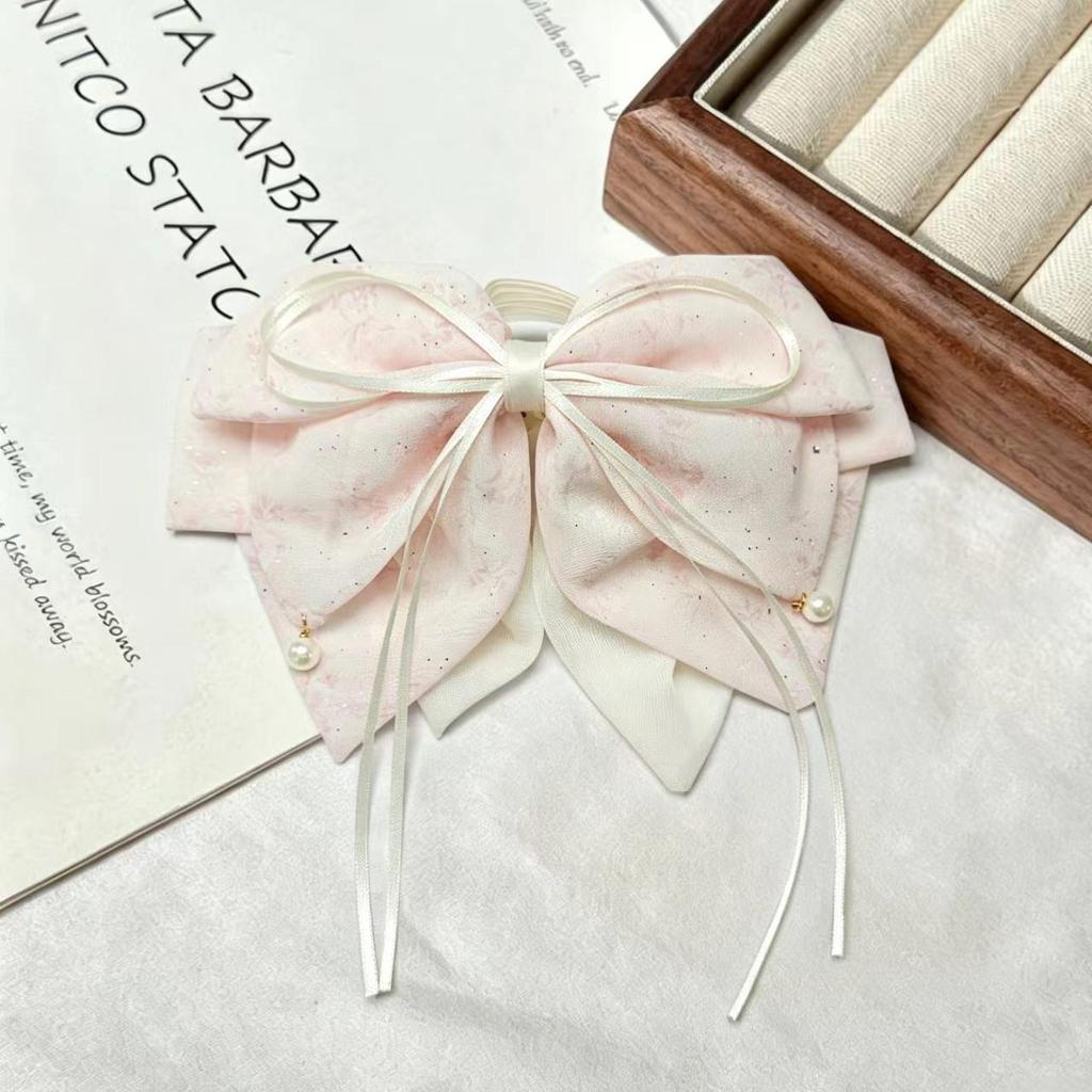 Korean Style Fairy Lace Bow Ponytail Claw Clip for Women - Sweet Updo Accessory