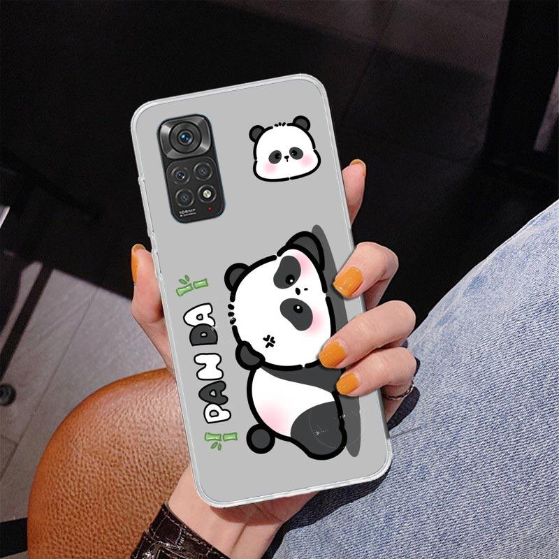 Cartoon Cute Panda Bear Phone Case For Xiaomi Redmi Note 15 14 13 12S 12 11 Pro Plus 14S 11S 11E 10 10S 11T 5G Personalized Cove