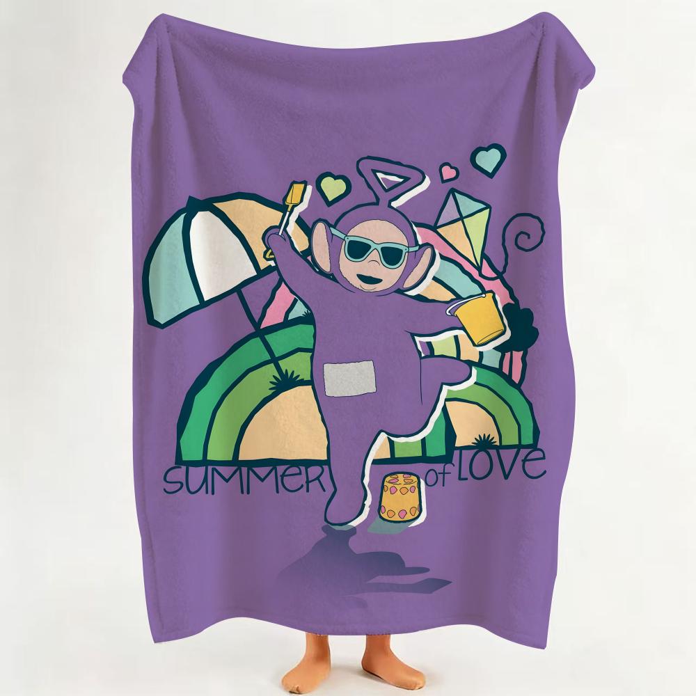 Cartoon T Teletubbies Flannel Blanket Suitable for Sofa Living Room Bedroom