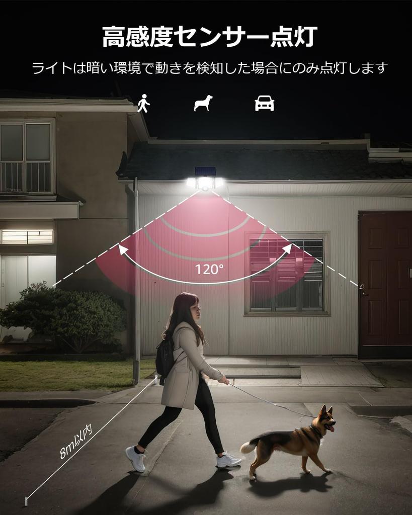 Lepro Solar Garden Security Light with Light and Motion Automatically Turns On At Automatically Charges During the and Automatically Turns Off When No