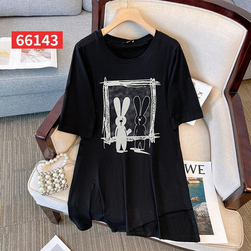Women's Plus Size Retro Short Sleeve T-Shirt Loose Summer Tops