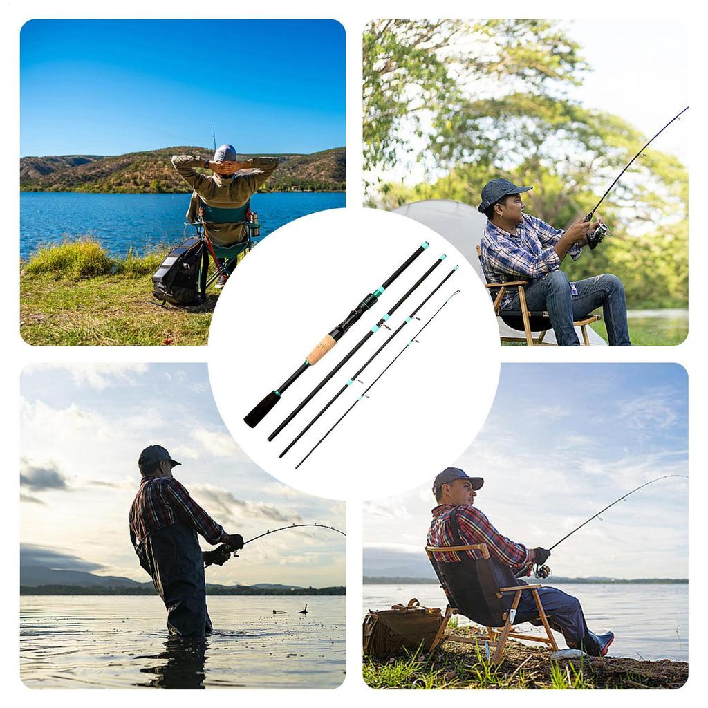 Fiberglass Travel Fishing Rod 4 Section Sensitive Tip Pole For Stream Anglers Backpacking Trout River Freshwater Saltwater