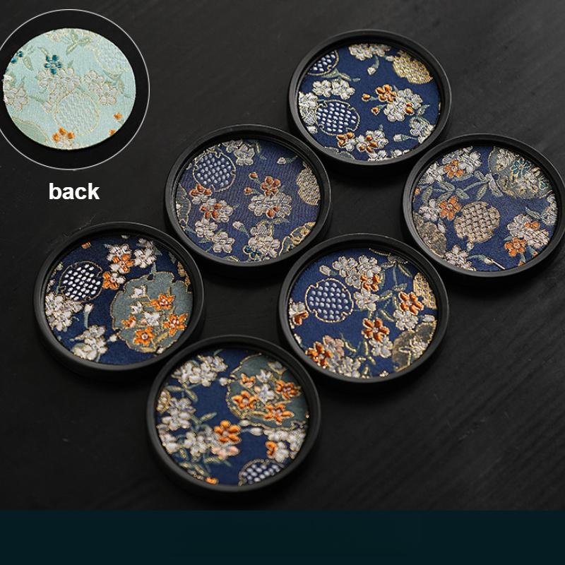 Fabric Absorbent Coaster Chinese Retro Kung Fu Gongfu Tea Holder Quick-drying Cup Tea Coasters Table Insulation Trays Teaware