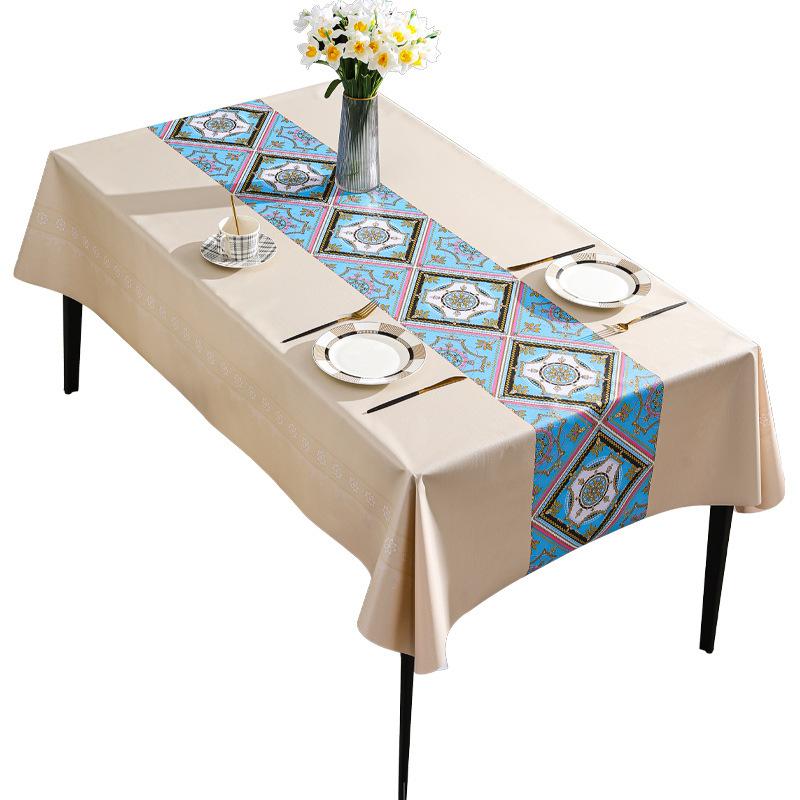 Fata de masa din PVC rezistenta la apa si la ulei Ins Tea Fata de masa rectangulara minimalista florala