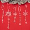 18 Pieces Transparent Ice Cone Hangers, Christmas Acrylic Transparent Ice Stick Hangers, Christmas Snowflakes