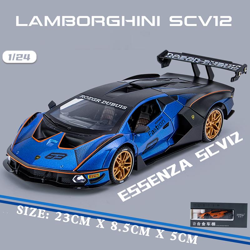 1/24 Lamborghini Essenza SCV12 Track Version Supercar Alloy Metal Diecast Mdoel Car Computer Desktop Fine Decorative Ornaments
