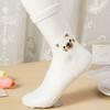 3/5 Pairs Cartoon Bear Sheer Mesh Socks for Women Breathable Transparent Ankle Socks Thin Summer Socks Cute Animal Pattern Socks